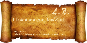 Liebenberger Noémi névjegykártya